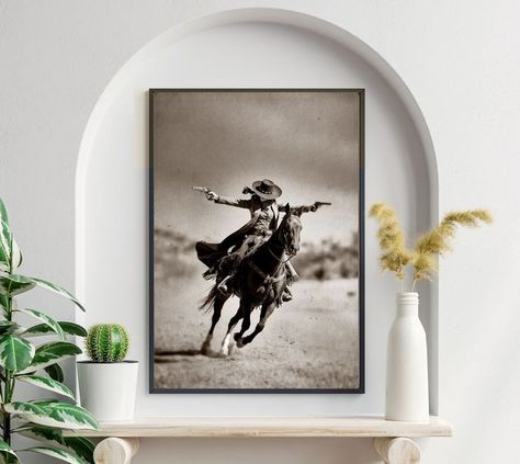 Horse Prints Wall Art, Vintage Western Wall Art, Western Themed Office, Western Gothic Living Room, Ranch Glam Decor, Western Shelf Decor, David Devary Art, Western Aesthetic Bedroom, Western Glam Decor