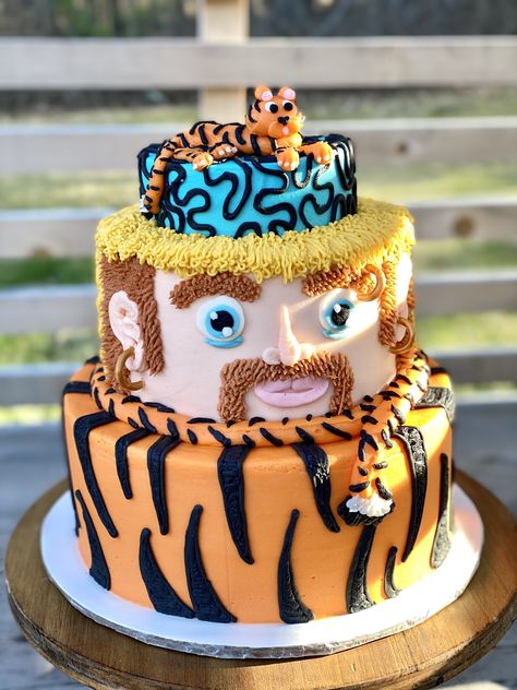 @tupelohoneyhome instagram  Tiger King birthday cake. Joe Exotic cake Tiger King Party, Tiger Thigh Tattoo, Tiger Lily Drawing, Tiger Drawing Easy, King Birthday Cake, Tigers Eye Meaning, Hoshi Tiger, Tiger Quotes, 22nd Birthday Cakes