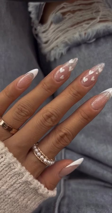 February Nails, Valentine Nails, Almond Nails Designs, Her Nails, Nails 2024, Designs Nail, Heart Nails, Chic Nails, Nail It