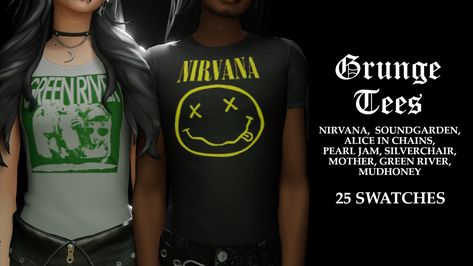 Sims 4 Cc Nirvana Shirt, Sims 4 Cc Band Tees Patreon, Sims 4 Nirvana Cc, Band Shirts Sims 4 Cc, Sims 4 Band Tees, Sims 4 Cc Band Tees, Sims 4 Custom Content Patreon, Sims Outfits, Punk Tshirt