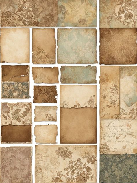 Vintage Journal Template, Vintage 1900s Aesthetic, Vintage 1800s Aesthetic, Vintage Design For Scrapbook, Bullet Journal Vintage, 1900s Aesthetic, Vintage Aesthetic Stickers Printables, Vintage Paper Printable, Vintage Scrapbook Paper