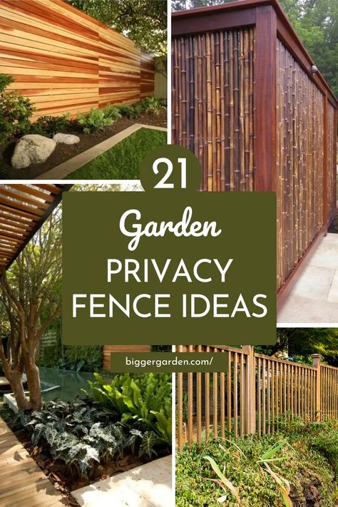 21 Privacy Fence Ideas For Your Yard | Bigger Garden Privacy Fence Ideas Acreage, Garden Privacy Fence Ideas, Unique Privacy Fence Ideas Creative, Vegetable Gardens Ideas, Unique Privacy Fence Ideas, Beginners Vegetable Garden, Inexpensive Privacy Fence Ideas, Gardens For Beginners, Gardens Ideas Backyard