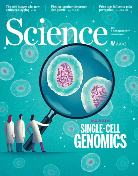 Davide Bonazzi’s cover illustration for Science magazine accompanied a feature about single-cell genomics. Scientists are discovering many differences between individual cells that we didn’t previously know were there. Science Magazine Cover, Upper Paleolithic, Davide Bonazzi, Scientific Magazine, Magazine Cover Ideas, Cover Illustrations, Biology Art, Science Magazine, Book And Magazine Design