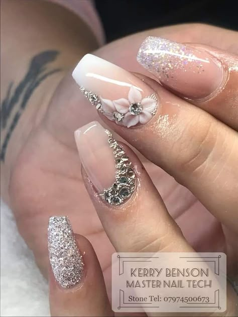 Ocean Nail Art, Ocean Nail, Bridal Nail, Bridal Nails Designs, Engagement Nails, Bridal Nail Art, Queen Nails, Purple Nail Art, Romantic Nails