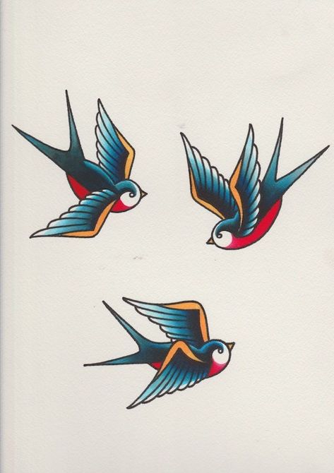 Fnaf Tattoo, Traditional Swallow Tattoo, Swallow Tattoo Design, Swallow Bird Tattoos, Tato Tradisional, Americana Tattoo, Urs Polar, Vogel Tattoo, Sparrow Tattoo