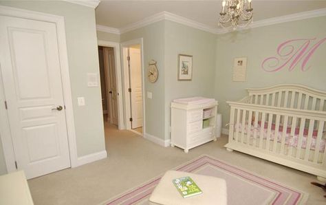 Pink and Green Nursery - Traditional - Kids - Dallas - by Maddie G Designs / Shop Maddie G | Houzz AU Light Green Nursery, Pink And Green Nursery, Dallas Green, Nursery Paint Colors, Green Baby Room, Nursery Decor Green, Ideas Habitaciones, Baby Nursery Themes, Pink And