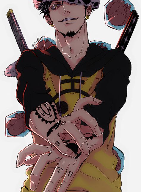 Trafalgar D. Water Law - One Piece #GG #anime One Piece Fan Art, Trafalgar Law Wallpapers, Trafalgar D Water Law, Law One Piece, Heart Pirates, Zoro Roronoa, One Piece Man, One Piece Ace, 5 Anime