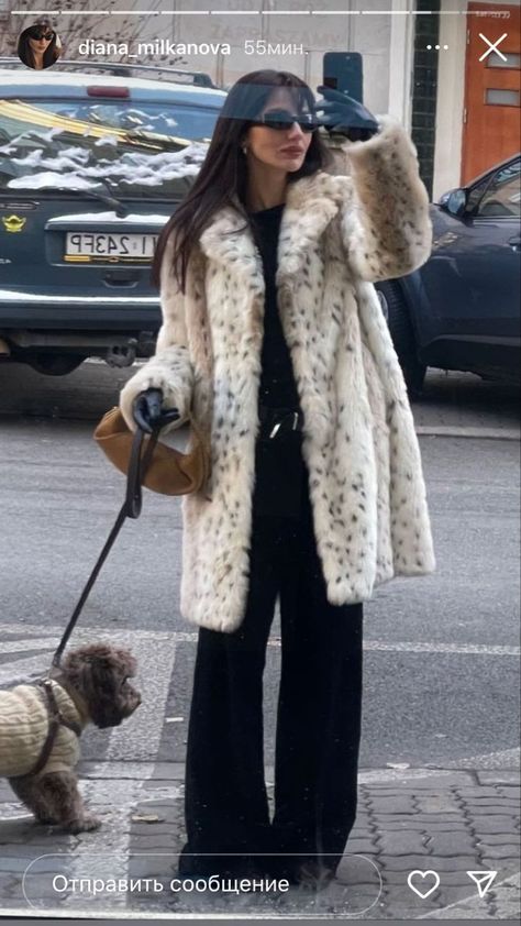 Russian Mob Wife Outfit, Russian Mob Wife Aesthetic, Mob Wife Outfit, Faux Fur Coat Outfit, Faux Fur Jacket Outfit, Fur Coat Aesthetic, Women Coat Outfit, Russian Mob, Mode Au Ski