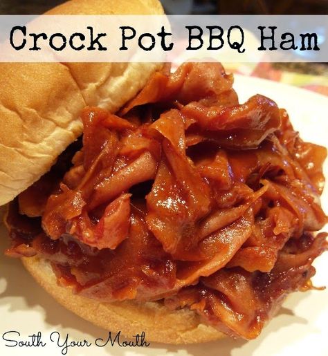 Ham Bbq Recipe, Recipe With Chili Sauce, Ham Bbq, Bbq Ham, Cooking Ham In Crockpot, Crock Pot Bbq, South Your Mouth, Bbq Recipe, Crock Pot Food