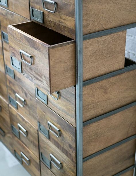 Industrial Buffet, Apothecary Drawers, Apothecary Chest, Media Units, Lounge Kitchen, Mustard Made, Basement Doors, Industrial Cabinet, Industrial Style Furniture