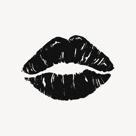 Mouth Illustration, Lips Clipart, Black Lips, Illustration Vector, Premium Vector, Kiss, Lips, Black