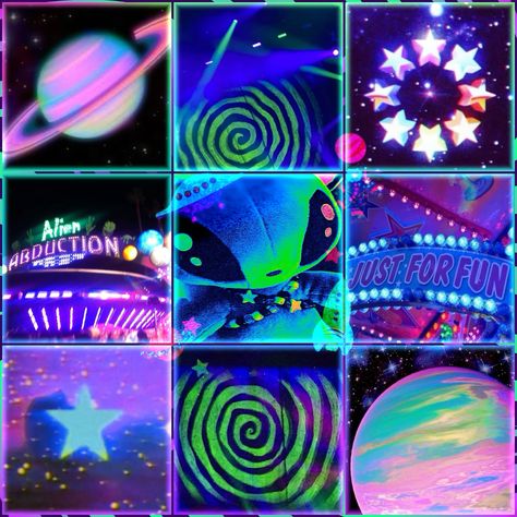 f2u!! no credit needed ^^ Magicore Aesthetic, Neon Moodboard Aesthetic, Futuristic Color Scheme, Oc Board Ideas, Adobe Express Ideas, Alien Color Palette, Planet Moodboard, My Space Aesthetic, Alien Moodboard