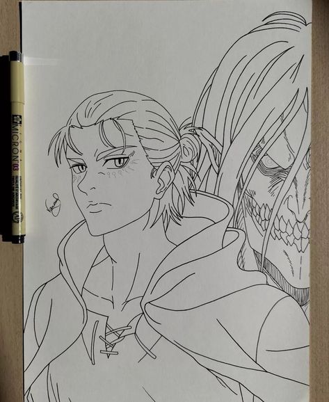 Eren Jaeger Drawing Pencil, Attack On Titan Drawings, Eren Sketch, Eren Drawing, Attack On Titan Drawing, Manga Coloring Pages, Drawing Anime Bodies, Eagle Drawing, Easy Drawing Steps