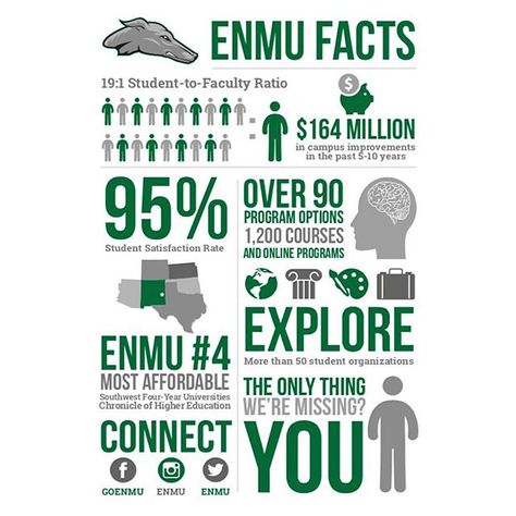 Eastern New Mexico University Infographic, used in publications for recruitment and retention. . . . #graphicdesign #design #designer #graphicdesigner #infographic #graphic #illustration #illustrator #college #university #NewMexico #visual #facts College Infographic, University Infographic, Data Infographic, Slippery Rock University, Academic Poster, Print Collateral, Student Organization, Party Inspo, College University