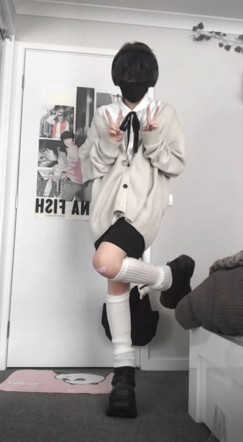 Soft Male Outfits, Cute Femboy Outfit, Feminine Boy Outfit, Fem Boy Aesthetic, Kawaii Clothes Boy, Kawaii Boy Outfits, Femboy Outfits Ideas Male, Fem Boy Outfits, Kawaii Outfit Ideas