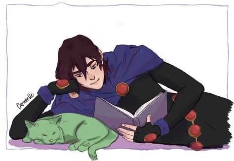 klance by cavuselle | crossover with teen titans | 3/3 Male Raven, Dc Genderbend, Voltron Au, Titans Fanart, Cute Comic, Raven Fanart, Rachel Roth, Raven Beast Boy, Teen Titans Fanart