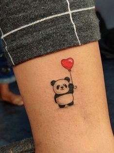 Cute Tato Simple, Panda Tattoo Ideas For Women, Little Panda Tattoo, Wrist Tattoos Floral, Small Tattoos Panda, Panda Small Tattoo, Tiny Panda Tattoo, Panda Tattoos For Women, Panda Mehndi Design