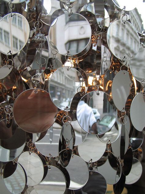 Multiple mirrors | Flickr - Photo Sharing! Blue glitter non-mirrored side, bathroom light fixture/lamp Artwork With Mirrors, Mirrors Art Installation, Funhouse Mirror Aesthetic, Mirror Reflection Aesthetic, Room Of Mirrors, Mirrors On Wall, Glasses Reflection, Distorted Mirror, Lamp Mirror