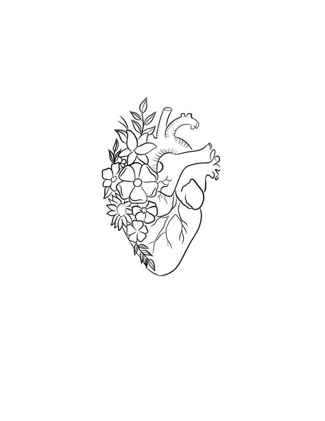 Taylor Swift Heart Hands Tattoo, Small Tattoos Memorial, Fine Line Medical Tattoo, Heart Of Flowers Tattoo, Tattoos For Healing The Heart, Flower Heart Tattoo Designs, Bandaged Heart Tattoo, Cardiac Tattoo, Organ Heart Tattoo