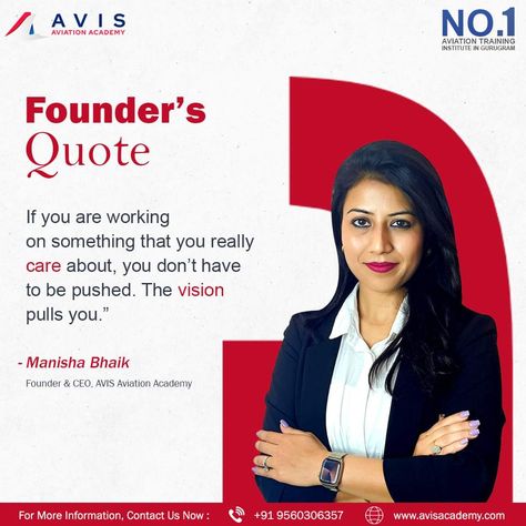 🌿 Embrace your vision, let it pull you forward, and watch your life transform. 💫 🌿 That's the success mantra by our Founder & CEO Manisha Bhaik 🌿 Follow @avisacademy for more such wisdom 📲 #AvisAviationAcademy #BeyondSkiesWithAvis #FlyHigh #motivationmonday #motivationalcoach #lifestyleguide #inspirationalthoughts #motivationalqoutes Ceo Quote, Quote Layout, Success Mantra, Inspirational Qoutes, Lessons Learned In Life, Positive People, Motivation Quote, Motivational Thoughts, Motivational Messages