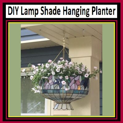 Turn A Tiffany Style Lamp Shade Into A Garden Hanging Planter Diy Paper Towel Holder, Tiffany Style Lamp Shades, Crafts Dollar Tree, Party Decor Diy, Tiffany Lamp Shade, Lamp Planters, Diy Planter, Dollar Tree Hacks, Stained Glass Light