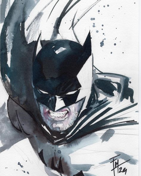 Federico Mele | BATMAN! ecoline sketch #batman #thebatman #thedarkknight #dccomics #dc #comics #comicbooks #gotham #cartoonist #sketch #painting #watercolor | Instagram Sketch Painting, Painting Watercolor, Gotham, Dc Comics, The Darkest, Batman, Comic Books, Sketch, Comics