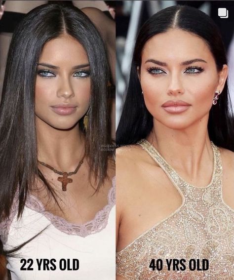 You might be hot but your not Adriana Lima❣️ Subliminal Before And After, Round Face Models, Red Hair Celebrities, Celebrity Surgery, Elodie Yung, Adriana Lima Young, Adriana Lima Style, Fashion Journalism, Facial Surgery