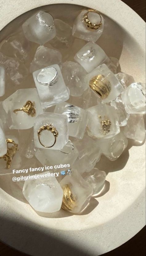 Fancy Ice Cubes, Fancy Ice, Jewellery Photography Inspiration, Jewelry Product Shots, Creative Jewelry Photography, Jewelry Photography Styling, Jewelry Photoshoot, Jewelry Lookbook, Jewelry Photography