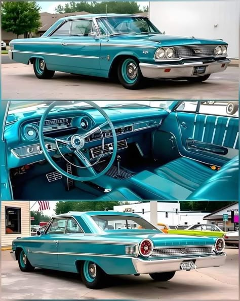 1963 Ford Galaxie Old Blue Car, 1964 Ford Galaxie 500, 1963 Ford Galaxie, Automobile Advertising, Old Vintage Cars, Ford Galaxie 500, Futuristic Motorcycle, 1964 Ford, Ford Galaxie