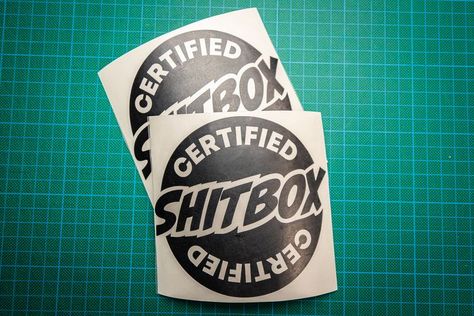 black certified shitbox sticker decal Rainbow Vinyl, Jdm Stickers, Oil Slick, Car Body, Car Sticker, Car Stickers, Jdm, Etsy Finds, 6 Inches