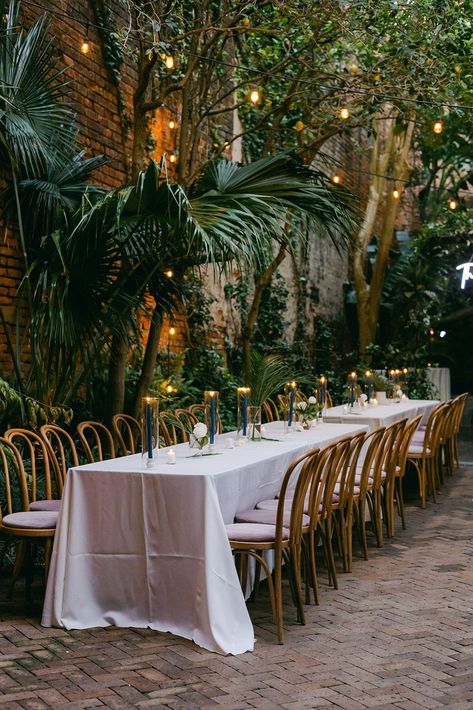 Micro Wedding New Orleans, New Orleans Wedding Venues, New Orleans Wedding Theme, Museum Wedding Venues, Minimal Wedding Decor, New Orleans Party, New Orleans Elopement, Courtyard Wedding, Nola Wedding