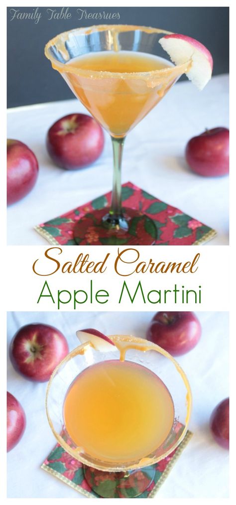 Salted Caramel Apple Martini Caramel Apple Martini, Caramel Vodka, Apple Martini, Apple Cider Caramels, Nutrition Drinks, Easy Drink Recipes, Autumn Ideas, Family Table, Caramel Apple