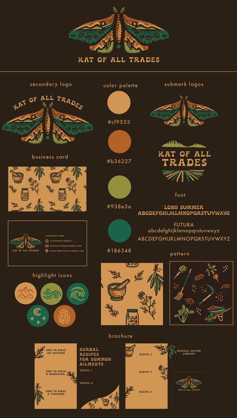 Whimsical Brand Design, Folk Branding, Rayco Design, Art Branding Design, Mushroom Vibes, Brand Deck, Brand Mood Board, Brand Board Design, Brand Colour Schemes