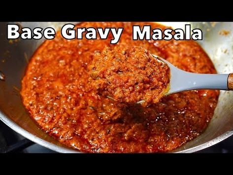 (66) 1 ALL PURPOSE BASE GRAVY MASALA Make Several Curry Recipes - YouTube Curry Base Recipe, Indian Gravy Recipe, Homemade Masala, Curry Base, Guyanese Food, Naan Roti, Pakora Recipes, Budget Recipes, Gravy Recipe