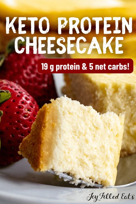 This delicious Protein Cheesecake recipe is not only creamy and delicious, but every serving has 19 grams of protein! You're going to love this classic cheesecake flavor that is also gluten free and keto-friendly! Talk about the perfect cheesecake recipe that everyone can indulge in! Protein Cheesecake Recipe, Cheesecake Recipe Easy, The Perfect Cheesecake, Carnivore Meals, Perfect Cheesecake Recipe, High Protein Cheesecake, Perfect Cheesecake, Low Sugar Diet Recipes, Protein Dessert