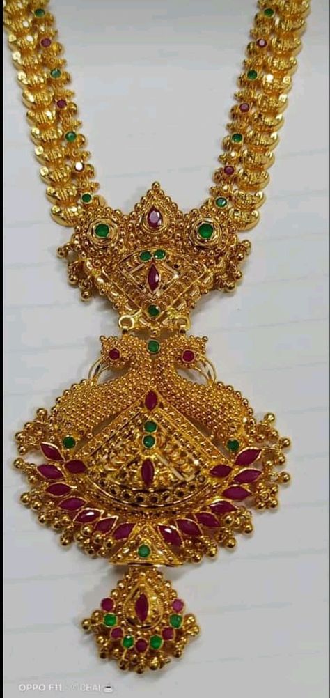 40 Grams Gold Haram Designs Latest, Gold Haram Designs Indian, Mango Haram Designs, 40grams Gold Haram, Gold Haram Designs, Pretty Gold Necklaces, Mango Haram, Bangle Collection, Ballet Hairstyles