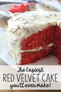 Homemade Red Velvet Cake Recipe, Easy Red Velvet Cake Recipe, Red Velvet Cake Recipe Easy, Homemade Red Velvet Cake, Southern Red Velvet Cake, Easy Red Velvet Cake, Easy Red Velvet, Red Velvet Cake Recipe, Velvet Cake Recipes