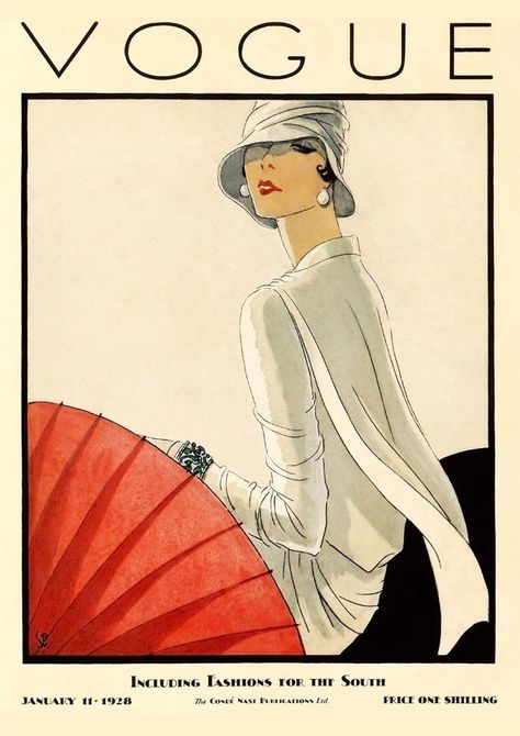 Vogue January 11th 1928 Girly Posters, Vogue Illustrations, Foto Muro Collage, Vintage Vogue Covers, Vogue Vintage, Vogue Magazine Covers, Deco Fashion, Design Invitation, Paper Things