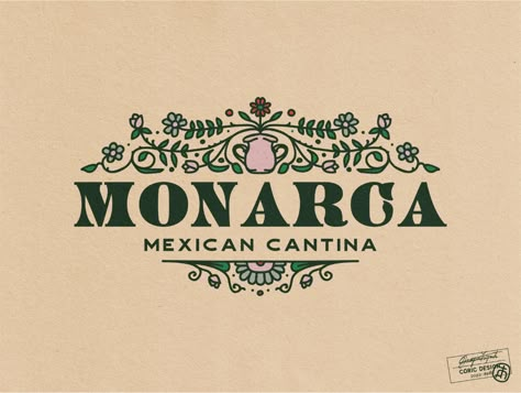 Monarca Mexican Cantina by Coric Design on Dribbble Mexican Logo Design, Mexican Logo, Tequila Logo, Urban Restaurant, Cook Logo, Mexican Catering, Mobile Coffee Bar, Mexico Olympics, Tequila Mockingbird