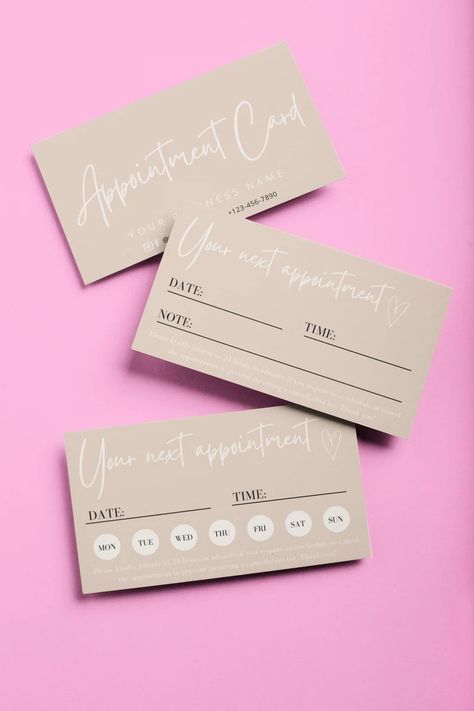 Next Appointment Card, Appointment Reminder Card, Business Prayer, Appointment Card, Bedroom Interior Design Luxury, Appointment Cards, Beef Burgers, Dog Shop, Health Center