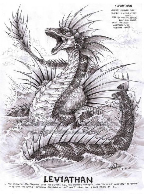 Leviathan Mythology, Mythological Creatures Drawings, Dragons To Draw, Leviathan Demon, Leviathan Monster, Leviathan Art, Magical Creatures Mythology, Air Dragon, Fantasy Creatures Mythology