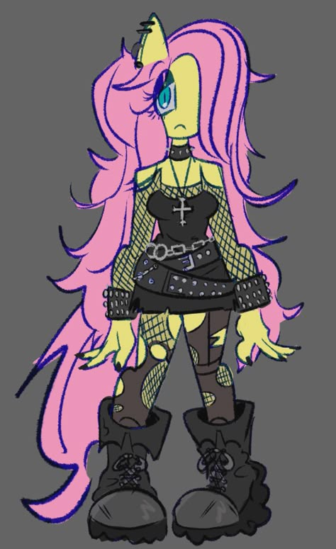 Goth Fluttershy, Mlp Anthro, Mlp Fan Art, Grunge Art, My Little Pony Drawing, My Little Pony Characters, Goth Art, My Little Pony Pictures, Pony Drawing