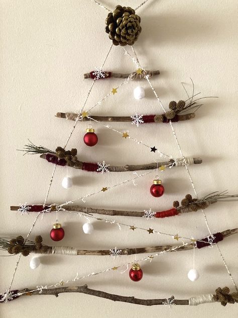 Minimalist Twig Christmas Tree  | Bubanana Christmas Twig Tree, Twig Christmas Tree, Minimalist Christmas Tree, Twig Tree, Christmas Units, Traditional Christmas Tree, Gold Spray, Come To Me, Better Late Than Never