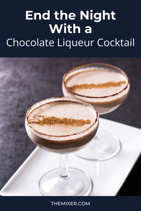 chocolate liquer cocktail Cocktails With Chocolate Liquor, Mozart Chocolate Liqueur Cocktail, Chocolate Bitters Cocktail, Chocolate Liquor Drinks, Chocolate Liqueur Cocktail, Chocolate Liqueur Recipes, Chocolate Old Fashioned, Chocolate Margarita, Liqueur Cocktails