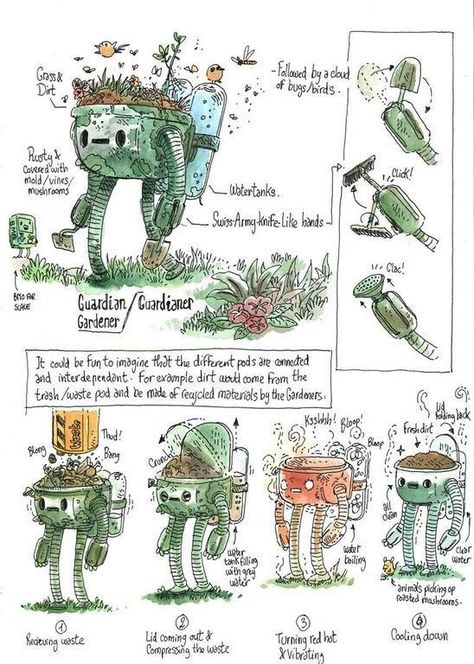 Solar Punk Robots, Dnd Adventurer Art, Solar Punk Concept Art, Solarpunk Concept Art, Solar Punk Character Design, Solarpunk Robot, Solar Punk Character, Solarpunk Character Design, Solar Punk Art