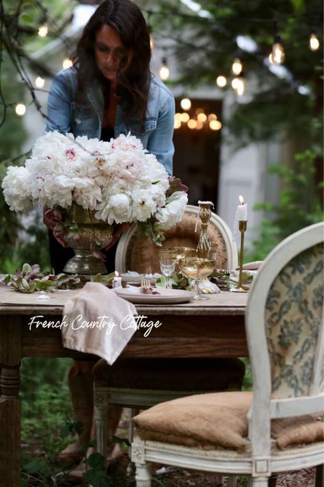 French Country Fridays 133: Savoring the Charm of French Inspired Decor Courtney Allison, Vintage Inspired Christmas Tree, French Inspired Decor, Special Occasion Dinner, Fall Dining Room, Autumn Dining, Anniversary Dinner, Dinner At Home, Summer Entertaining