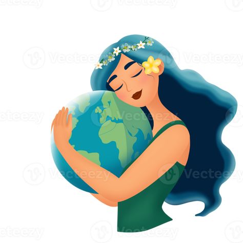 Earth Nature, Woman Illustration, Poster Ideas, Children Illustration, Earth Day, Free Png, Mother Earth, The Earth, Shirt Design