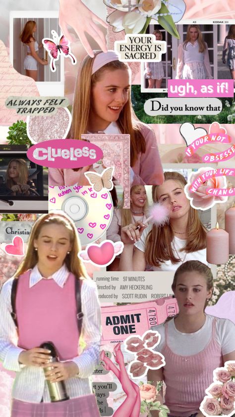 Clueless Background Aesthetic, Clueless Pink Outfit, Clueless Drawings, Clulles Outfit, 90s Clueless Aesthetic, Clulles Aesthetic, Cher Horowitz Wallpaper, Clueless Aesthetic Wallpaper, Clueless Aesthetic