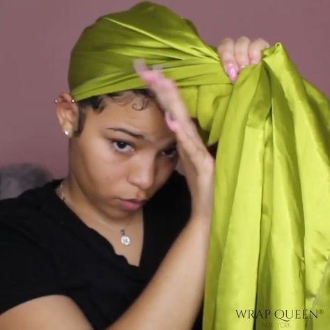 Such a cute and easy {Tutorial}with short hair!!!!! 💁🏽‍♀️Meg is wearing her ‘’Sweet Tart’’ headwrap💚 -link in the bio! Certified #wrapqns… Head Wrap With Short Hair, Hair Wraps For Short Hair, Bandana Hairstyles Short 4c Hair, Headwraps For Short Hair, Short Hair Head Wrap, Short Hair Wrap Styles, Head Wrap Short Hair, Short Hair With Scarf, Head Wrap Styles For Short Hair