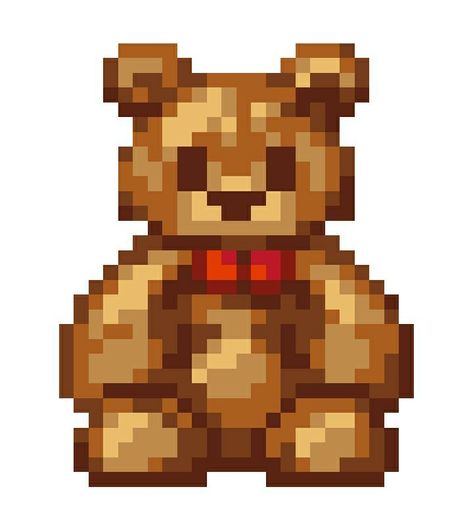 Christmas Pixel Art Aesthetic, Pixel Art Bear, Bear Pixel Art, Piskel Art, Easy Pixel Art, Pixel Art Templates, Cool Pixel Art, Pixel Art Characters, Pixel Art Grid